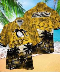 Pittsburgh Penguins NHL Palm Tree Pattern Hawaii Shirt For Sports Fans Unisex Sport Hawaii Shirt