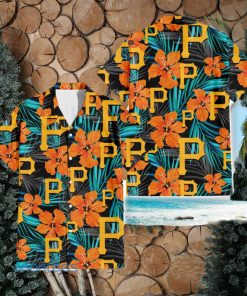 Pittsburgh Pirates Big Orange Hibiscus 3D Hawaiian Shirt Summer Gift