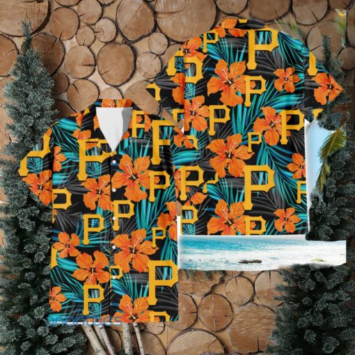 Pittsburgh Pirates Big Orange Hibiscus 3D Hawaiian Shirt Summer Gift