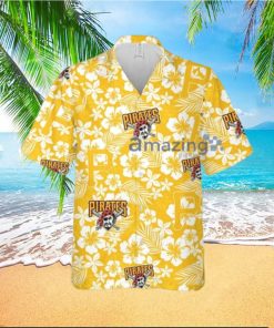 Pittsburgh Pirates Hibiscus Seamless Pattern Hawaiian Shirt