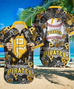 Pittsburgh Pirates MLB All Over printed 3D Beach Lover Gift Aloha Hawaiian Shirt Custom Name