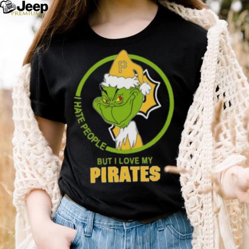 Pittsburgh Pirates MLB Christmas Grinch I Hate People But I Love My Favorite Baseball Team T Shirt