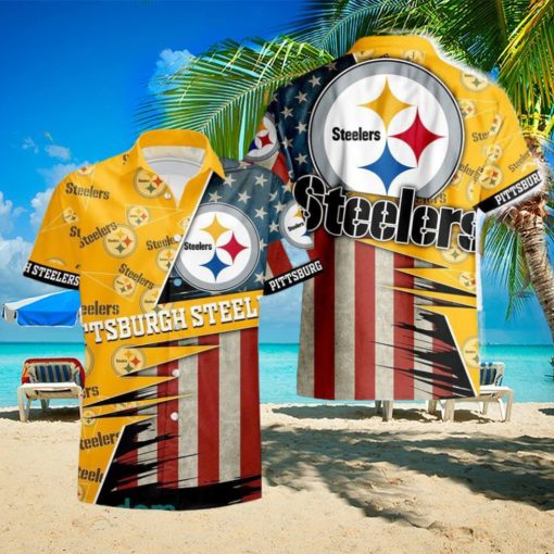 Pittsburgh Steelers American 3D All Over Print Flag Hawaiian Shirt For Men And Women Gift Beach Holiday