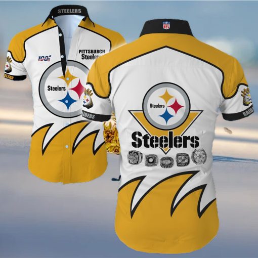 Pittsburgh Steelers Big Logo Hawaiian Summer Beach Shirt