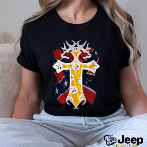 Pittsburgh Steelers Christ Cross Confederate flag shirt