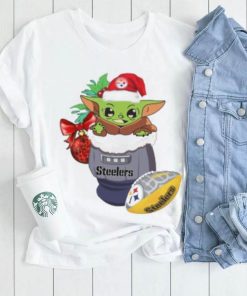 Pittsburgh Steelers Christmas Baby Yoda Star Wars Funny Happy NFL Women's T Shirt