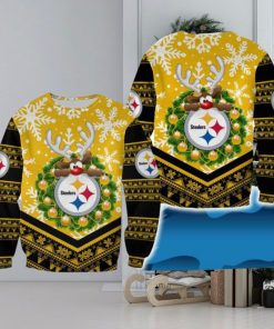 Pittsburgh Steelers Christmas Reindeer Cider New 3D Sweater For Fans Gift Christmas