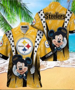 Pittsburgh Steelers Graphic Mickey Hawaiian Shirt 3D Printed Tropical Pattern