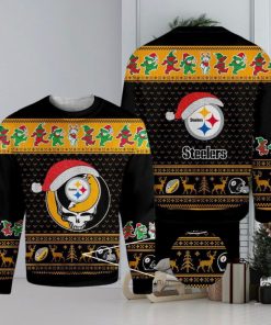 Pittsburgh Steelers Grateful Dead SKull And Bears Ugly Christmas Sweater