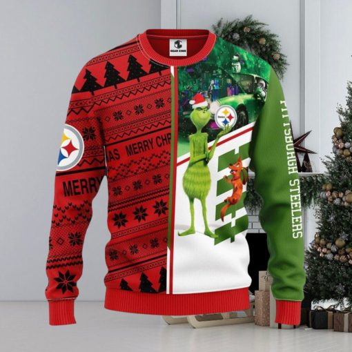 Pittsburgh Steelers Grinch & Scooby Doo Xmas Ugly Christmas Sweater Best Christmas Gift Ideas