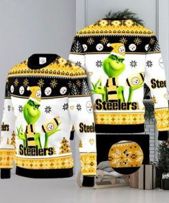 Pittsburgh Steelers Grinch Ugly Christmas Sweater Xmas 3D Printed Christmas Sweater Gift