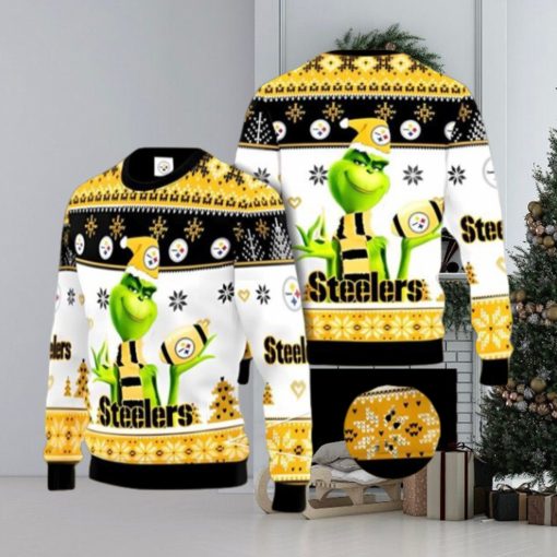 Pittsburgh Steelers Grinch Ugly Christmas Sweater Xmas 3D Printed Christmas Sweater Gift