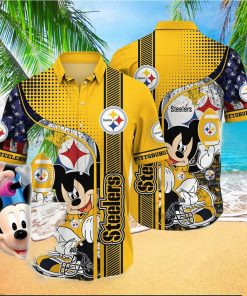 Pittsburgh Steelers Hawaiian Shirt Mickey Graphic 3D Printed