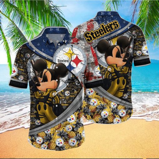 Pittsburgh Steelers Hawaiian Shirt Mickey Graphic