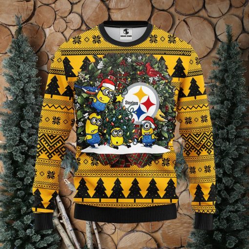 Pittsburgh Steelers Minion Christmas Ugly Sweater