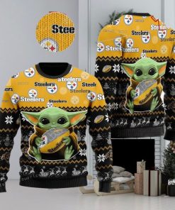 Pittsburgh Steelers NFL Baby Yoda Ugly Sweater Christmas Party