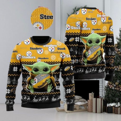 Pittsburgh Steelers NFL Baby Yoda Ugly Sweater Christmas Party