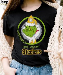 Pittsburgh Steelers NFL Christmas Grinch I Hate People But I Love My Favorite Football Team T Shirt