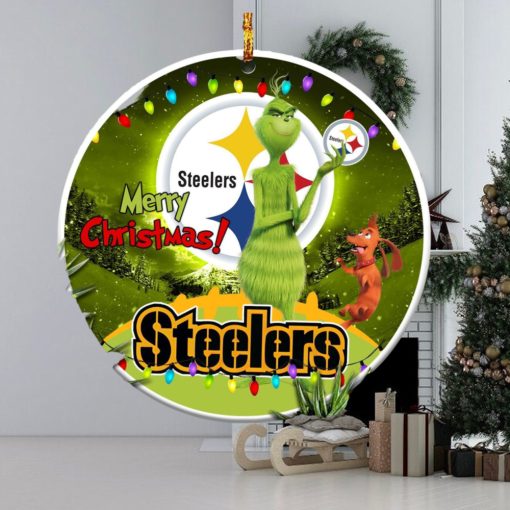 Pittsburgh Steelers NFL Funny Grinch Christmas Ornaments