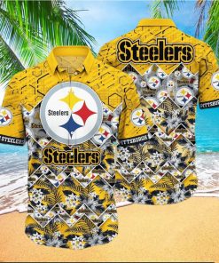 Pittsburgh Steelers NFL Hawaiian Shirt And Short Graphic Tropical Pattern 3D Printed Beach Shirt Summer Best Gift For Fan