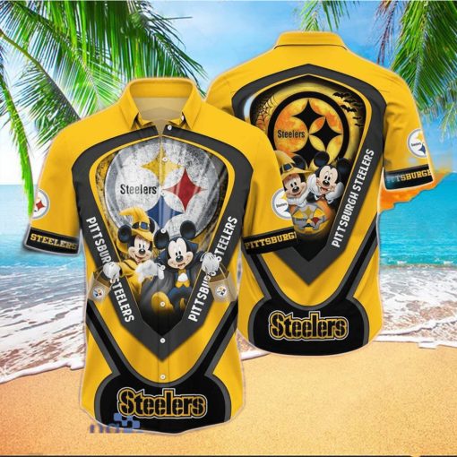 Pittsburgh Steelers NFL Hawaiian Shirt Graphic Mickey Halloween Night Style Hot Trending For Fans