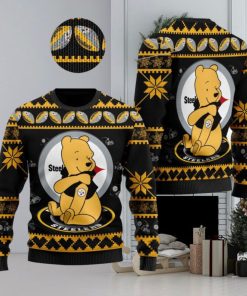 Pittsburgh Steelers NFL Winnie the Pooh Knitted Christmas Sweater AOP Holiday