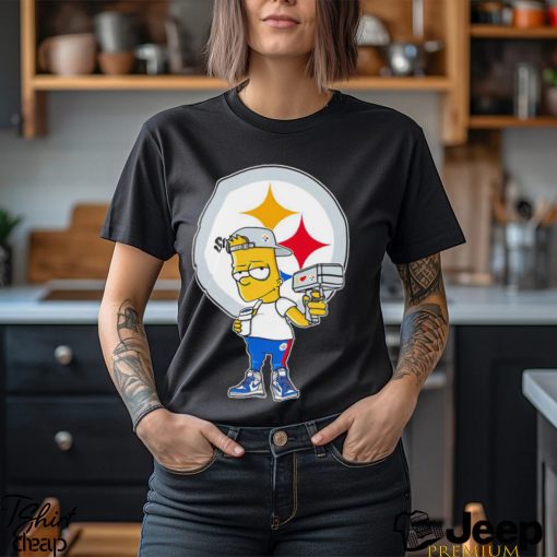 Pittsburgh Steelers NFL X Bart Simpson cartoon shirt