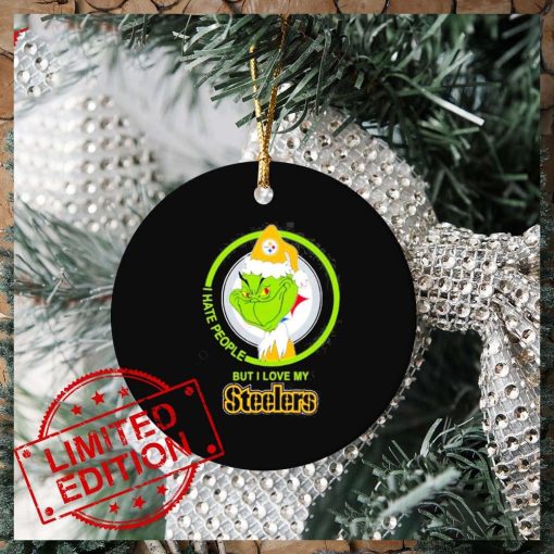 Pittsburgh Steelers Nfl Christmas Grinch I Hate People But I Love My Favorite Football Team Ornament Custom Name