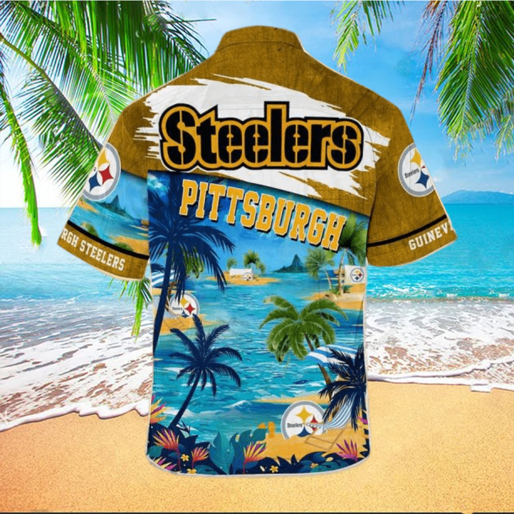 NFL Pittsburgh Steelers Black Golden Edition Hawaiian Shirt - Trendy Aloha