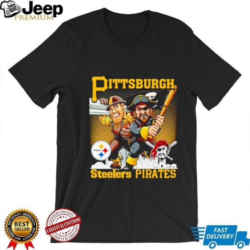 Pittsburgh Steelers Pirates mascot skyline shirt