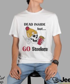 Pittsburgh Steelers Skeleton Dead Inside But Packers Logo Shirt