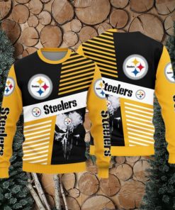 Pittsburgh Steelers Skull Pattern Knitted Sweater For Christmas