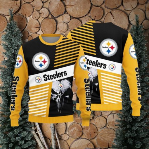 Pittsburgh Steelers Skull Pattern Knitted Sweater For Christmas