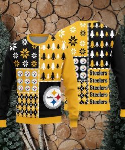 Pittsburgh Steelers Teams Pine Trees Pattern Knitted Sweater For Christmas