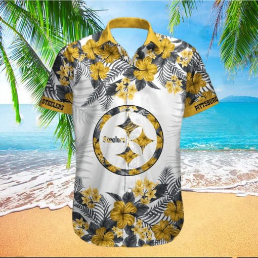 Pittsburgh Steelers Tropical Hawaiian Shirt And Shorts Summer Beach Set