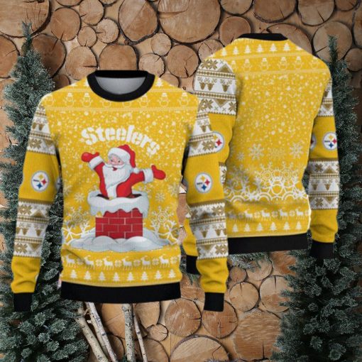 Pittsburgh Steelers Ugly Christmas Santa Claus Xmas Sweater Merry making Gift Mens Women