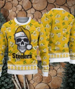 Pittsburgh Steelers Ugly Christmas Skull Xmas Sweater Holly Gift Mens Women