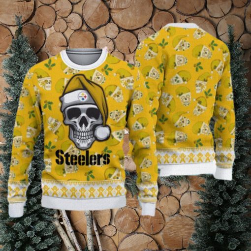 Pittsburgh Steelers Ugly Christmas Skull Xmas Sweater Holly Gift Mens Women