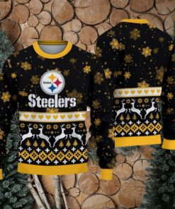 Pittsburgh Steelers Ugly Christmas Snow Xmas Sweater Wreath Gift Mens Women