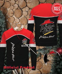 Pizza Hut Custom Name Black Design Logo Ugly Christmas Sweater