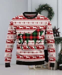 Plaid Horse Christmas Ugly Sweater Party
