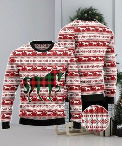 Plaid Pattern Horse All Over Printed 3D Ugly Christmas Sweater Christmas Gift For Men And Women