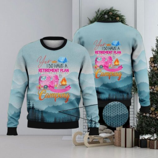 Plan Camping Mountainous Full Print 3D Ugly Sweater Christmas Gift Sweater