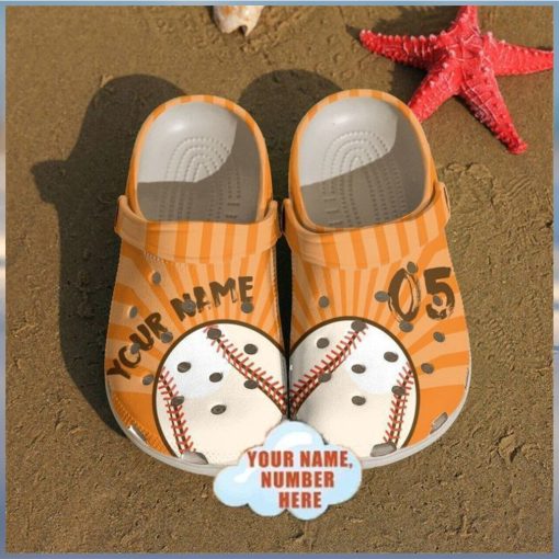 Play Ball Baseball Personalized Themed Classic Comfort Clog Footwear Design