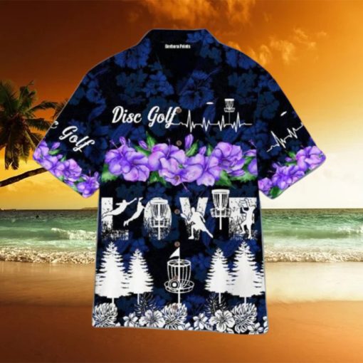 Play Disc Golf Hibicus Tropical Blue Aloha Hawaiian Shirt