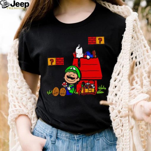 Plumbing Nuts Mario Bros and Snoopy Mashup shirt