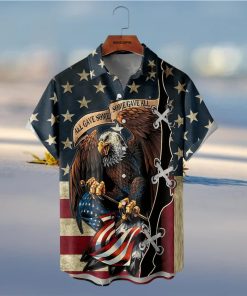 Plus Size Lapel Mens American Flag Graphic Print Hawaiian Shirt Button Down Shirts Top Blouse Shirts Short Sleeve Button Down Shirts