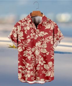 Plus Size Men s Hawaiian Shirts For Beach Retro Floral Printed Short Sleeve Aloha Shirts Oversized Casual Loose Tops For Summer