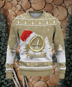 Plymouth Logo Wearing Santa Hat Trending Christmas Gift AOP Ugly Christmas Sweater Men Women Winter Gift