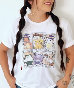 Pocket Monster Tarrot Card Halloween Shirt, Pikachu Eevee Snorlax Squirtle Halloween Shirt